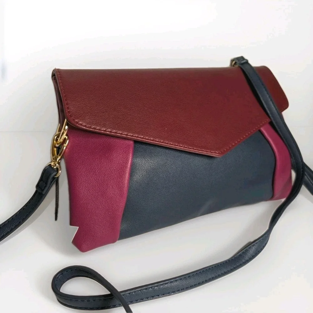 NWT‎ Emperia Color Block Clutch Bag Multi Color Faux Leather Crossbody Wristlet
